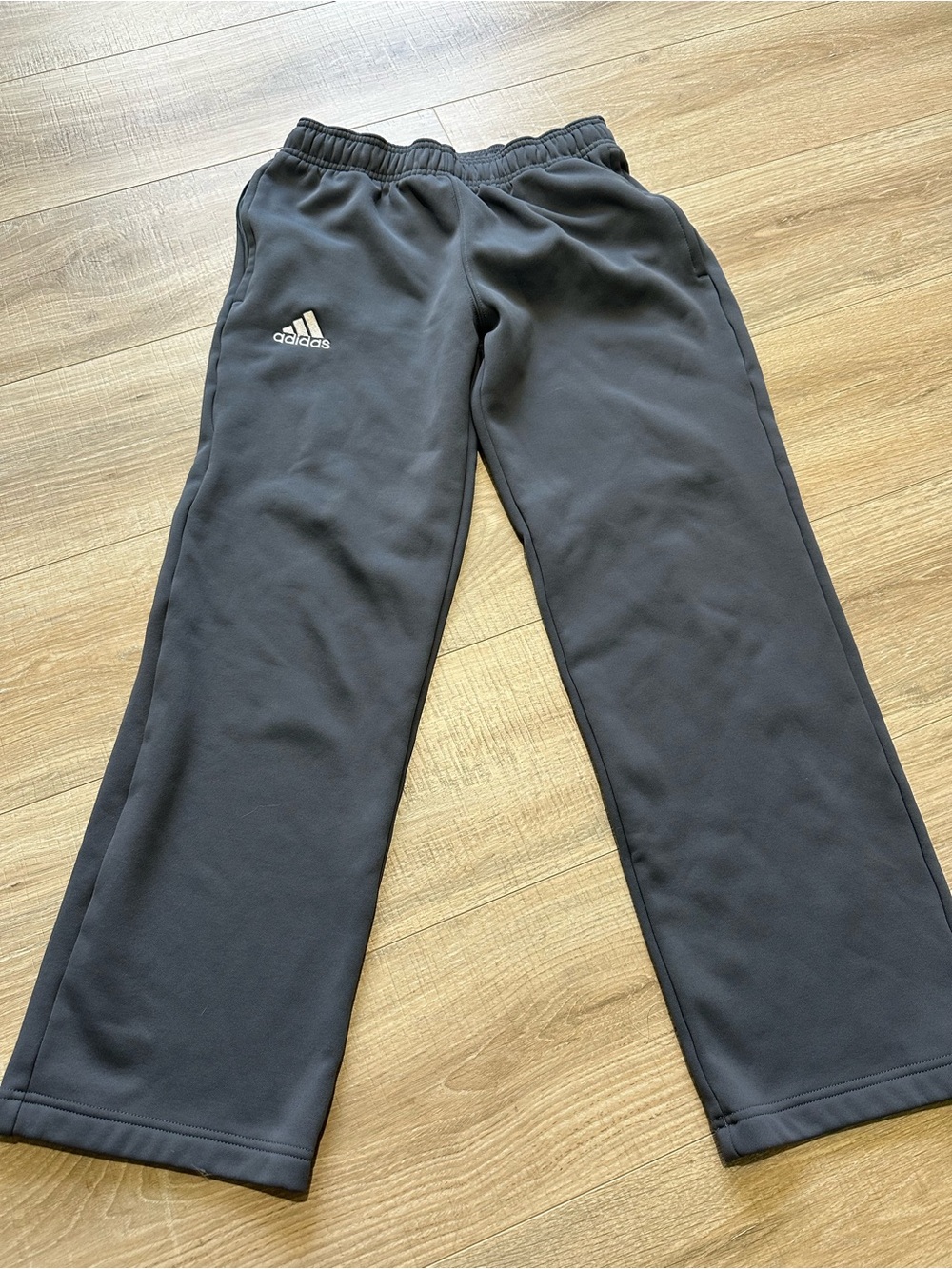 adidas Kids gray Joggers with White Logo size Large